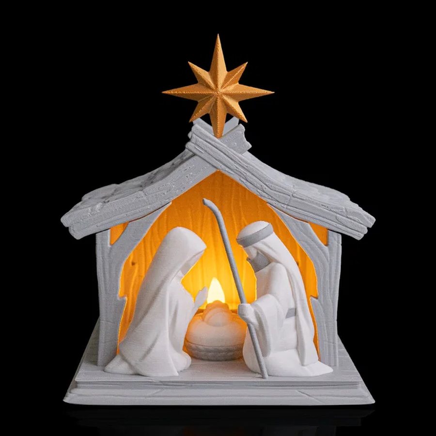 Presépio luminoso impresso em 3D